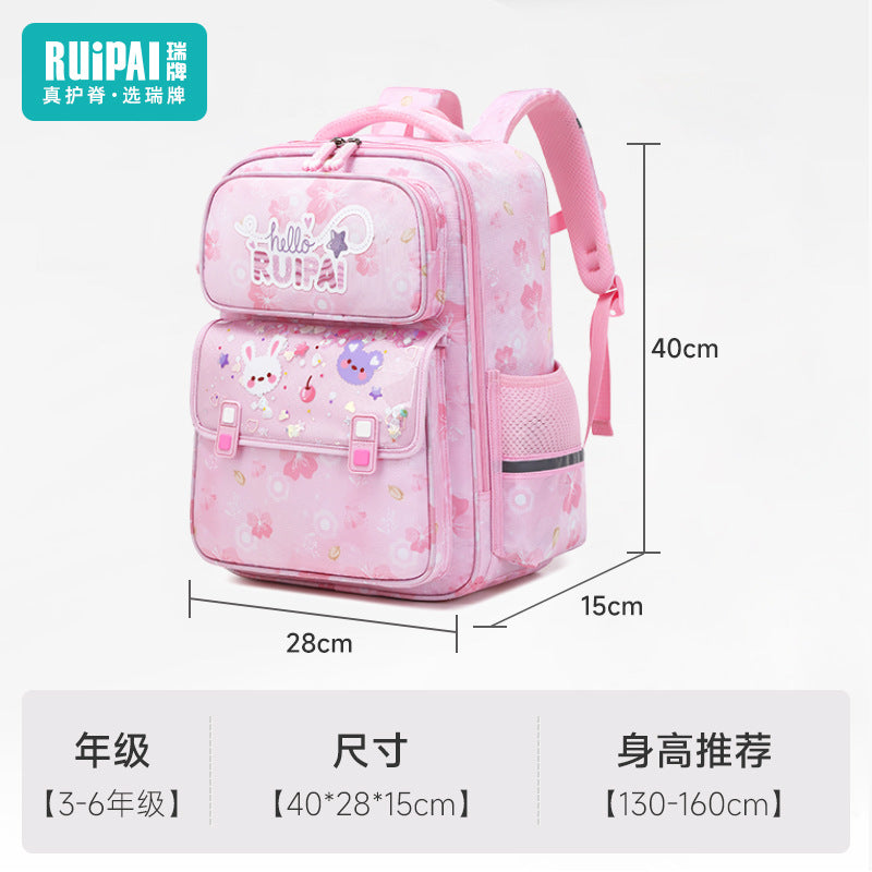 Girls' Primary School Cute Cartoon Spine Protection Backpack