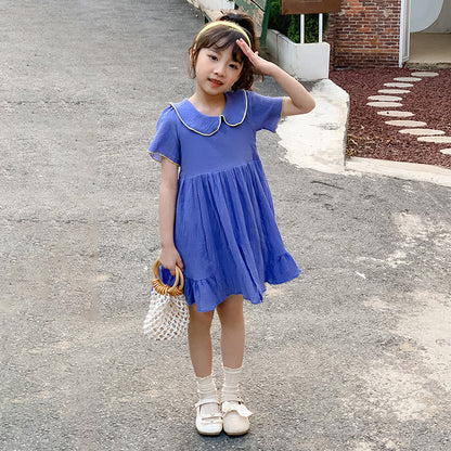 Girls' Korean Style Flounce Hem Princess Dress