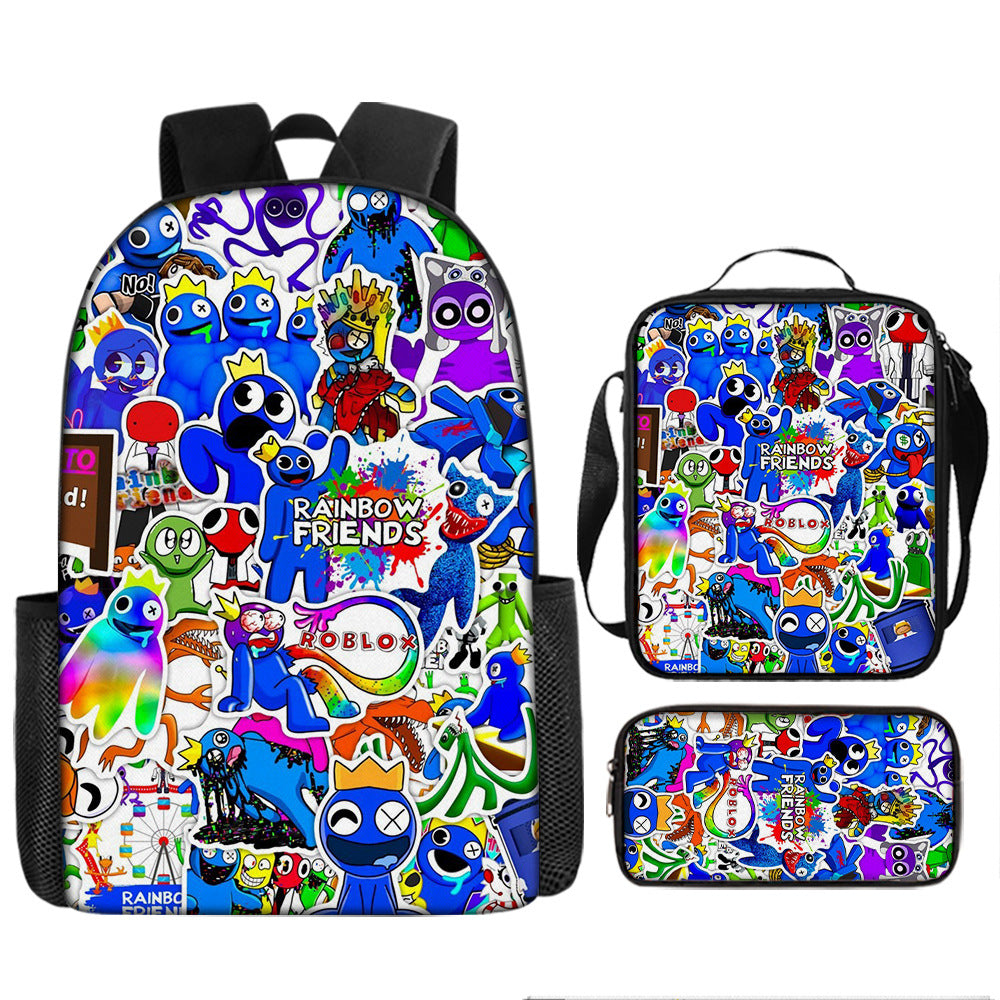 Rainbow Friends Children's Backpack Three-Piece Set