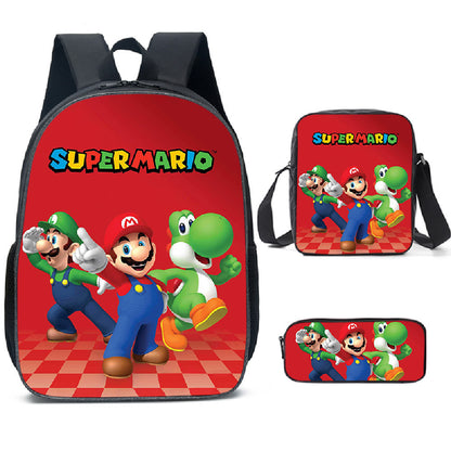 Super Mario Children's Backpack Three-Piece Set