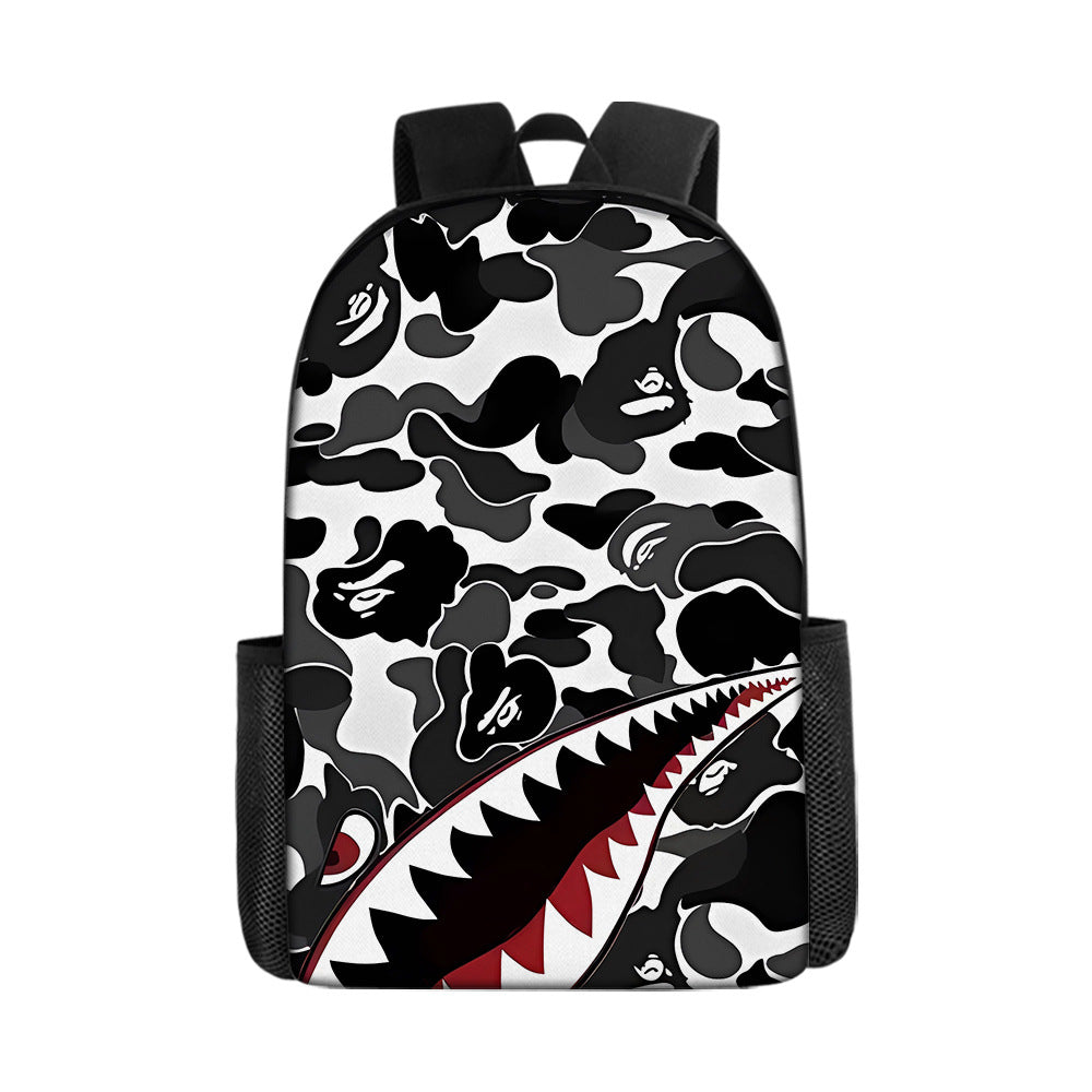 Shark Cartoon Children's Backpack Three-Piece Set