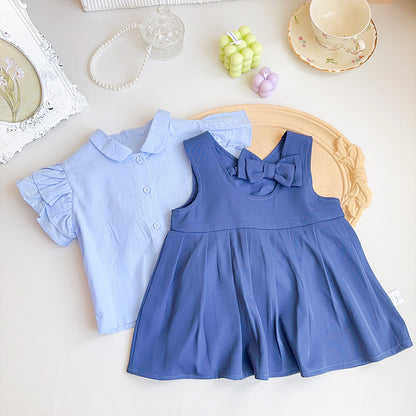 Baby Girl Preppy Style Two-Piece Set