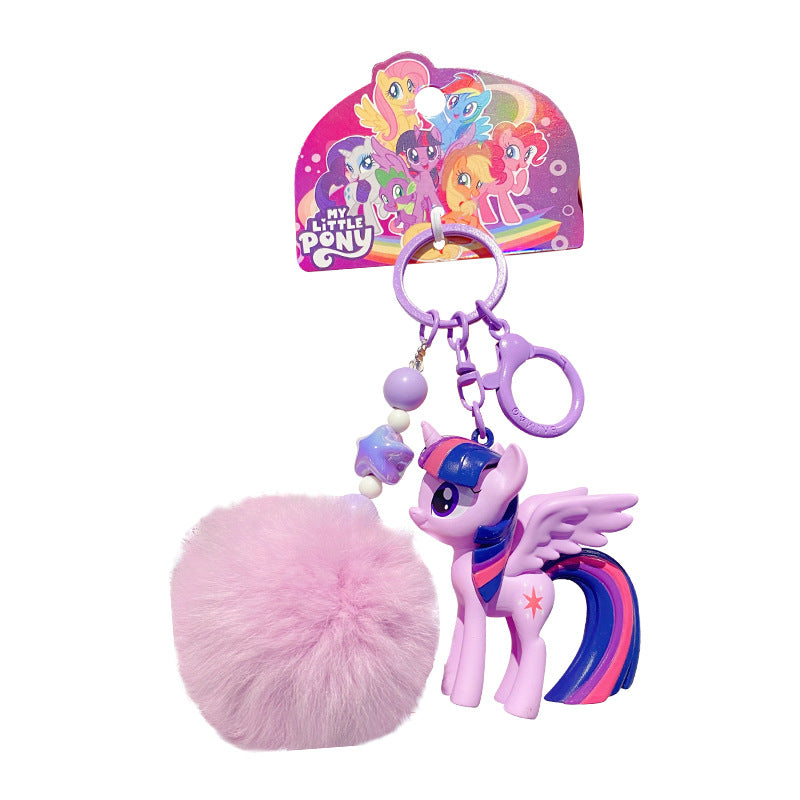 Xiaoma Baoli furry keychain pendant cute purple Yueyun Bao injection molded doll backpack ornament