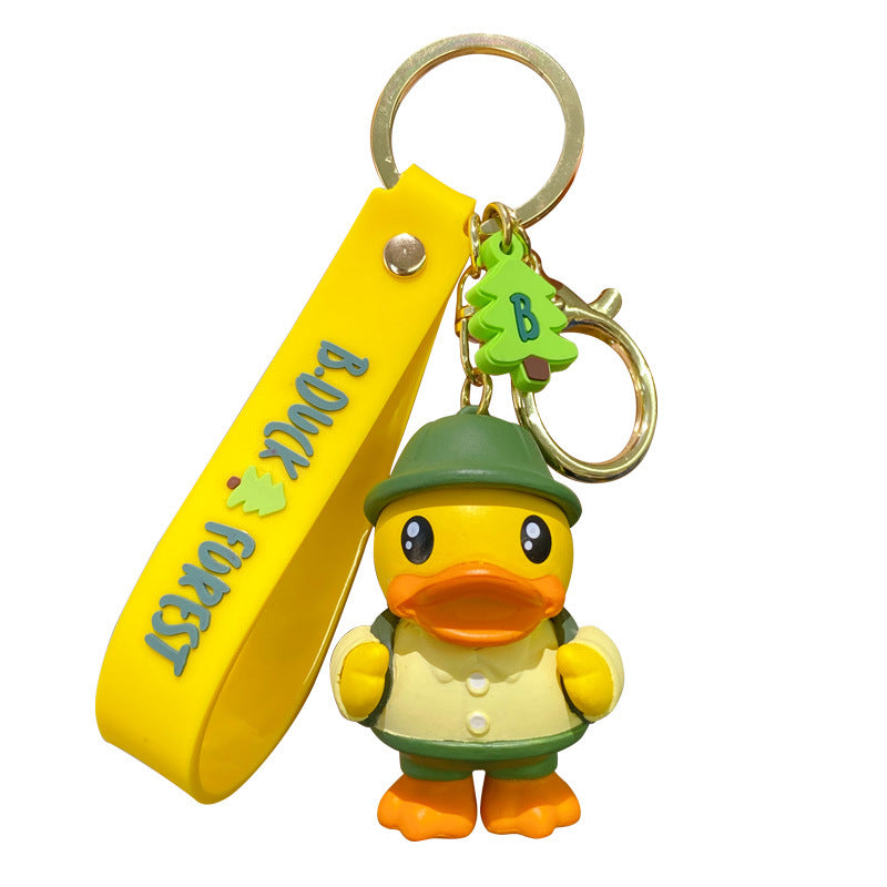 B. Duck Little Yellow Duck Jungle Series Keychain Female Cute Trendy Exquisite Doll Keychain Bag Pendant