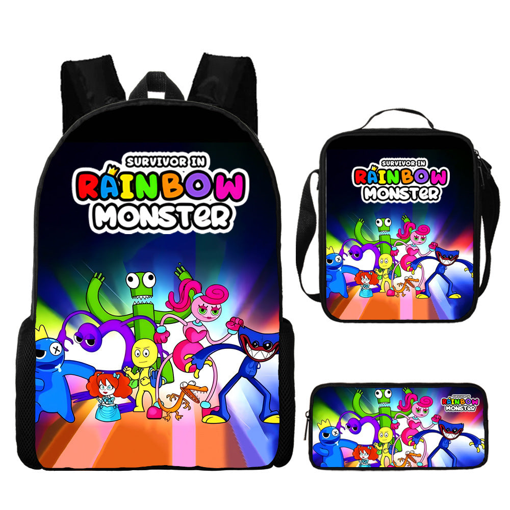 Rainbow Friends Children's Backpack Three-Piece Set