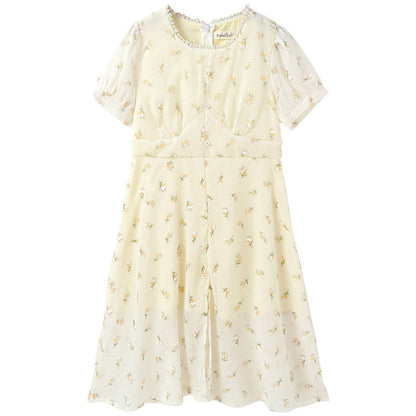 Ice Breeze Girls' Chiffon Floral Dress