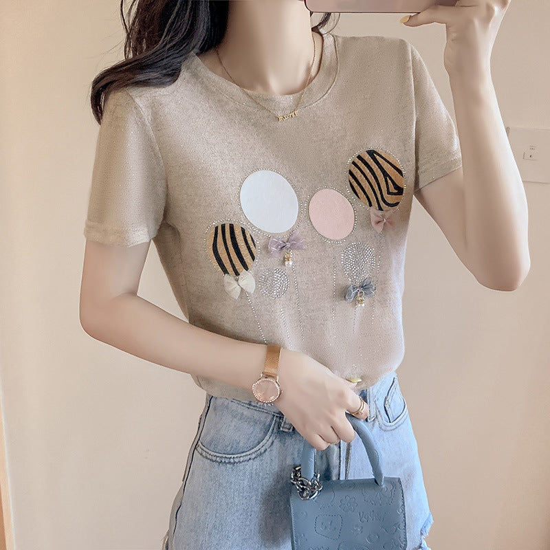 Women's Trendy Loose Ice Silk Short-Sleeve T-Shirt