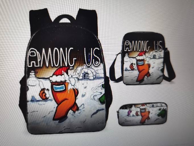 Among Us Children's Backpack Three-Piece Set