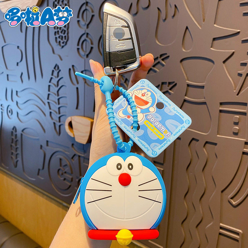 Doraemon Zero Wallet Keychain Female Cute Creative Exquisite Dingdang Cat Earphone Bag Pendant