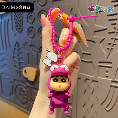 Cross dressing Crayon Shin chan Keychain Female Cute Fashion Couple Accessories Cute Keychain Backpack Pendant