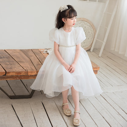 White Enchanting Girls' Princess Tulle Dress