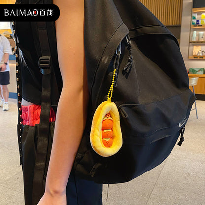 Plush pendant car keychain cute good persimmon duck detachable creative doll men's and women's backpack hanging decoration