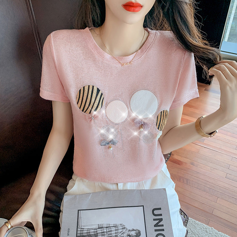 Women's Trendy Loose Ice Silk Short-Sleeve T-Shirt