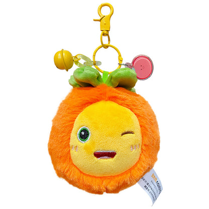 Fruit Milk Dragon Pinch Music Keychain Female Stress Relief Toy Plush Doll Keychain Backpack Pendant