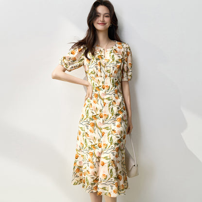 Tulip Blooms Mermaid Hem Dress