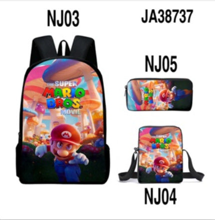 Super Mario Children's Backpack Three-Piece Set