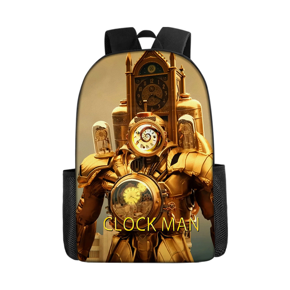 Skibidi Toilet Titan ClockMan TV Man Children's Backpack