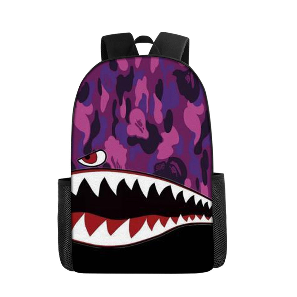 Shark Cartoon Children's Backpack Three-Piece Set