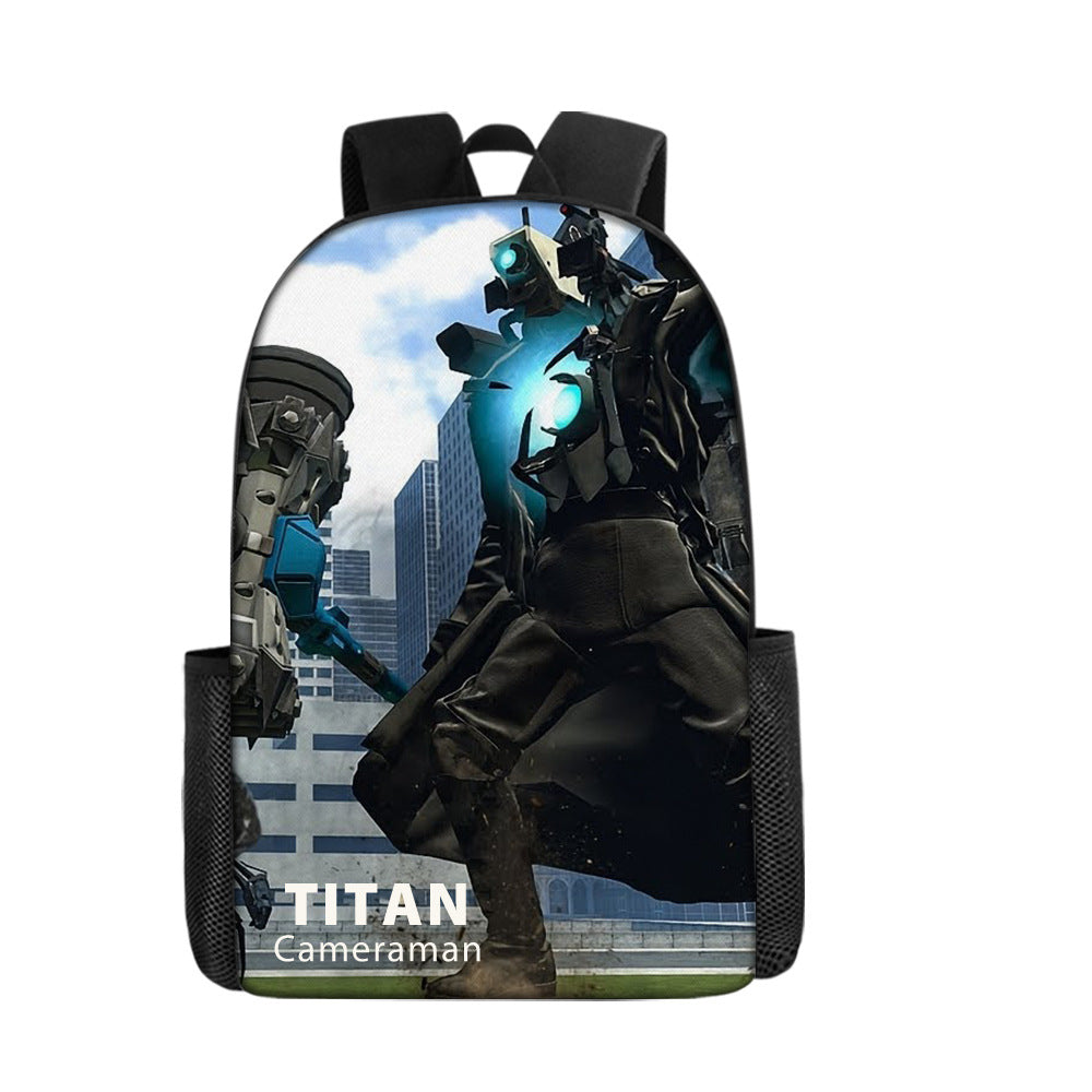 Skibidi Toilet Titan ClockMan TV Man Children's Backpack