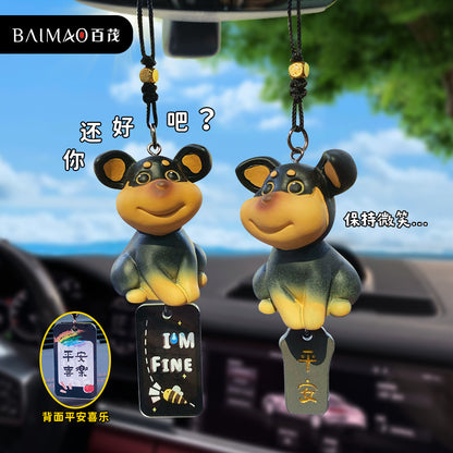 Cartoon Resin Bee Dog Car Pendant Creative Cute and Exquisite Car Pendant Car Pendant Decoration