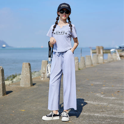 Girls' Casual T-shirt and Pants Two Pieces Set