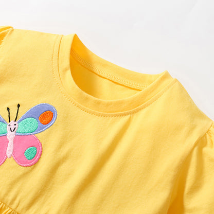 Pastoral Style Embroidery Cartoon Girls' Princess Dress
