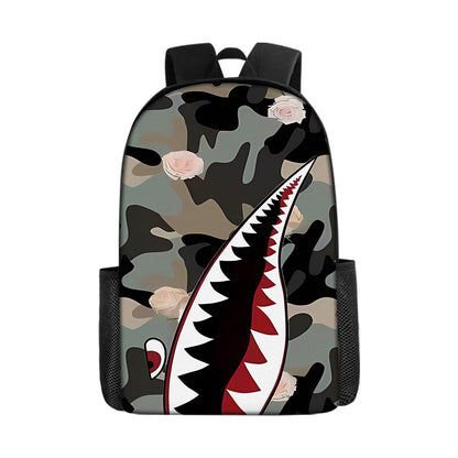 Shark Cartoon Children's Backpack Three-Piece Set