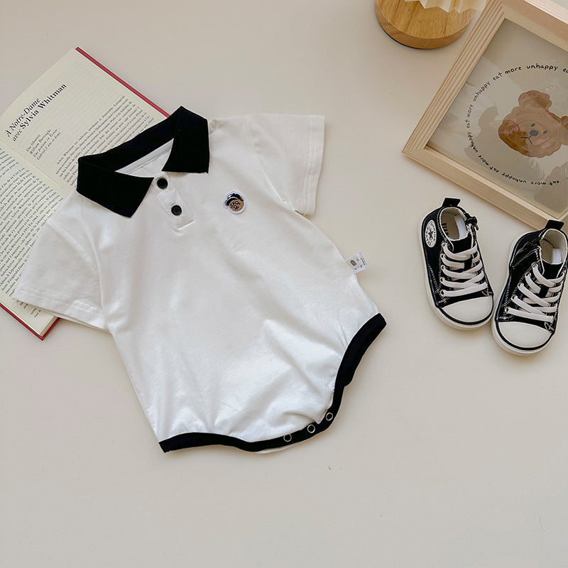 Baby Boy Striped Polo Shirt Onesie