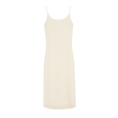 Ethereal Pleated Lace Slip Dress