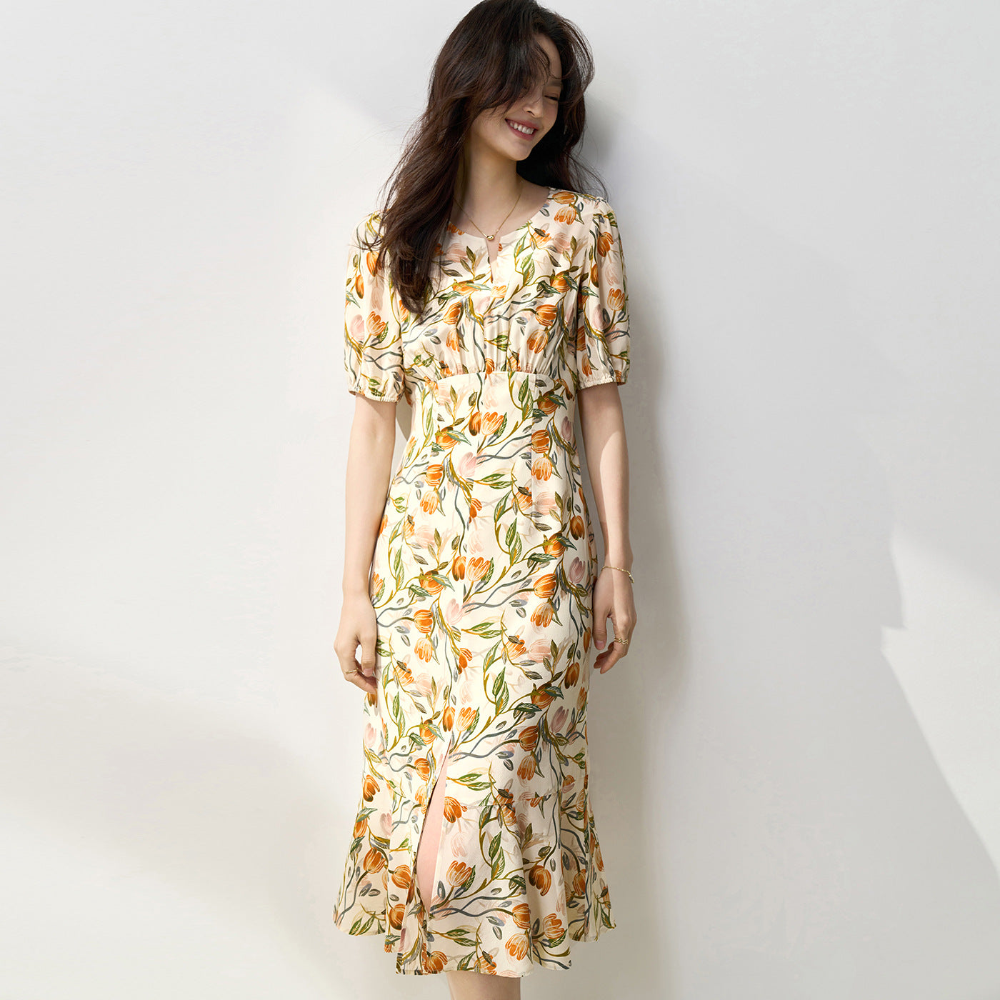 Tulip Blooms Mermaid Hem Dress