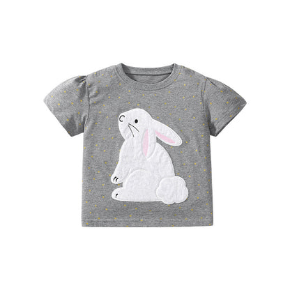 Girls' Embroidered Bunny T-shirt