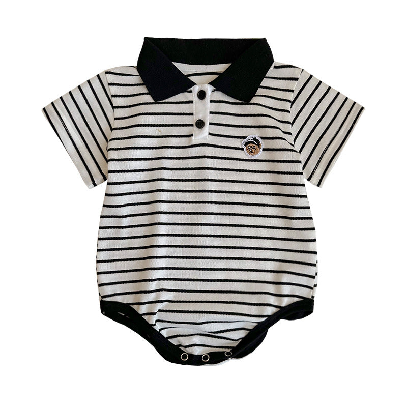 Baby Boy Striped Polo Shirt Onesie