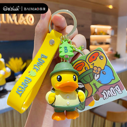 B. Duck Little Yellow Duck Jungle Series Keychain Female Cute Trendy Exquisite Doll Keychain Bag Pendant