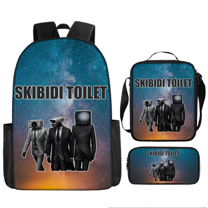 Skibidi Toilet Children's Backpack Three-Piece Set