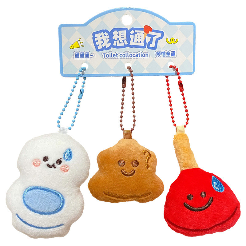 I have come up with a creative new style, toilet accessories, plush keychains, cartoon plush couple bags, keychains, and pendants