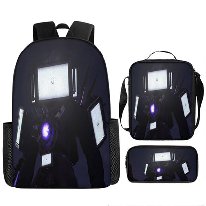 Skibidi Toilet Children's Backpack Three-Piece Set