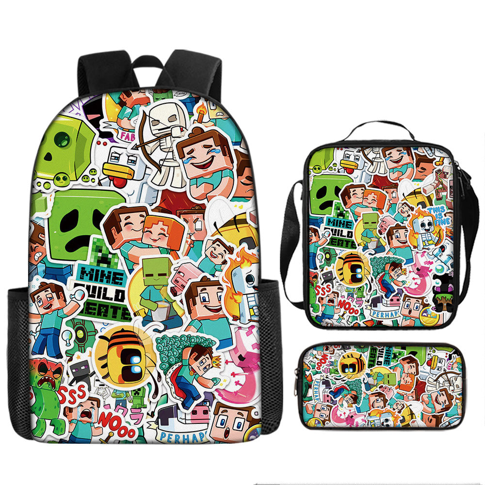 MINECRAFT Children's Backpack Three-Piece Set