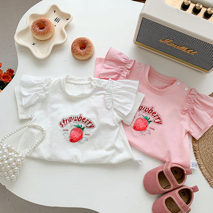 Baby Girl Strawberry Onesie