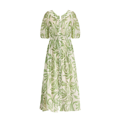 Tropical Breeze Leaf Print Dress