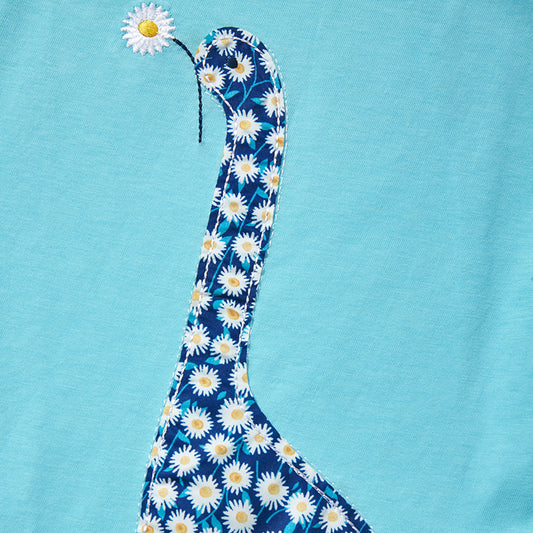 Daisy Embroidery Girls' Cotton T-shirt