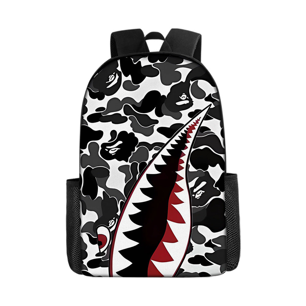 Shark Cartoon Children's Backpack Three-Piece Set