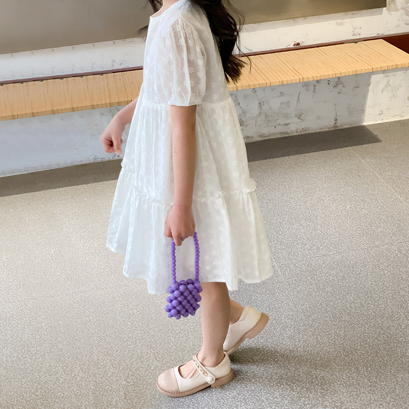 Girls' Korean Style Lace Princess Dress