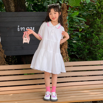 Korean Style Girls' Polo Shirt Dress | Girls Dresses Online Singapore SUNJIMISE Singapore Korean Style Girls' Polo Shirt Dress | Girls Dresses Online Singapore SUNJIMISE Singapore