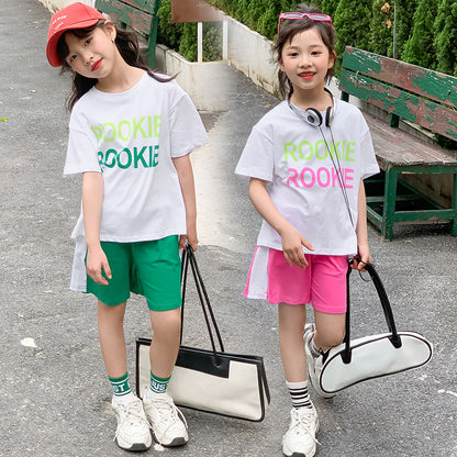 Girls' Korean Style Wide Leg Pants and T-shirt – SUNJIMISE Kids