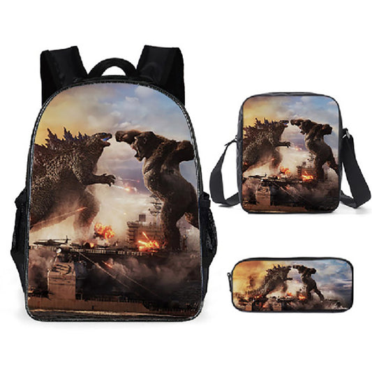 Godzilla Children's Backpack Three-Piece Set