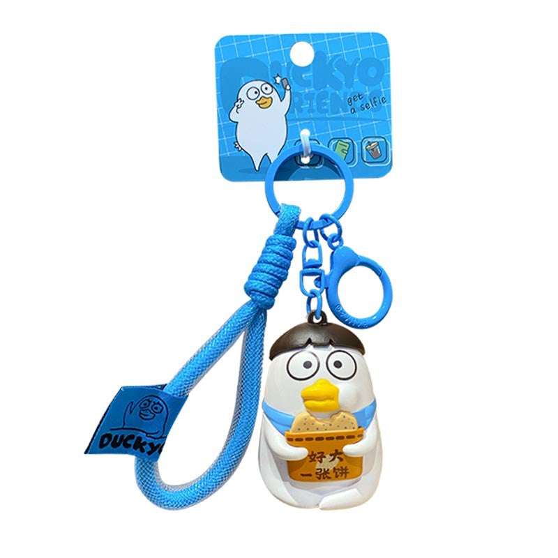 Xiao Liu Duck Injection Molding Doll Keychain Pendant Cute Cake Duck Student Couple Backpack Keychain Pendant