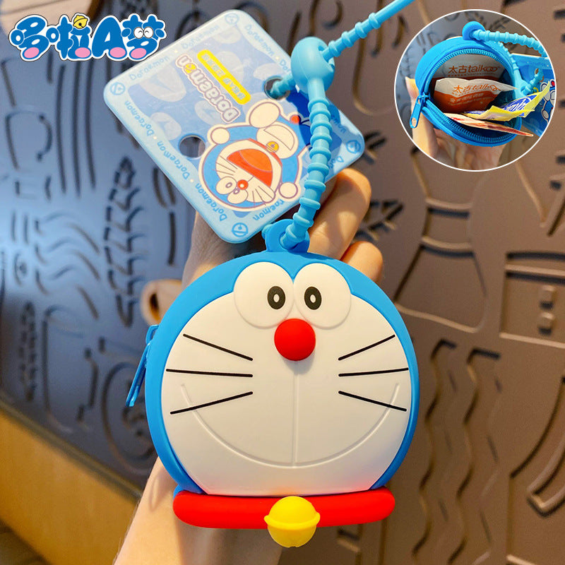 Doraemon Zero Wallet Keychain Female Cute Creative Exquisite Dingdang Cat Earphone Bag Pendant