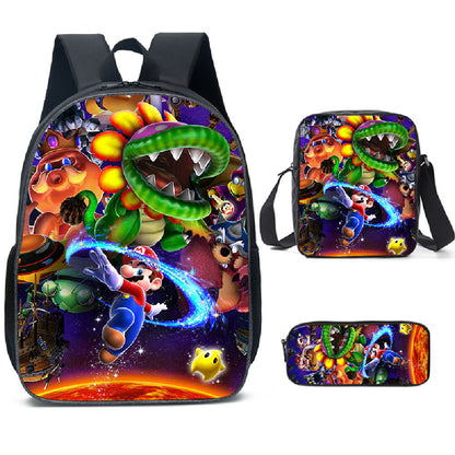 Super Mario Children's Backpack Three-Piece Set