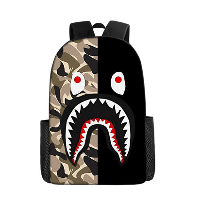 Shark Cartoon Children's Backpack Three-Piece Set