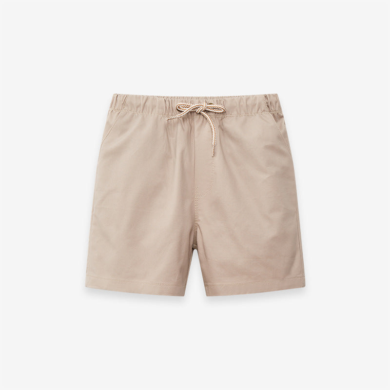 Lightweight Pure Cotton Kids' Woven Solid Color Shorts